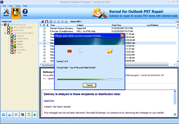 Click to view Repair PST File 10.10.01 screenshot