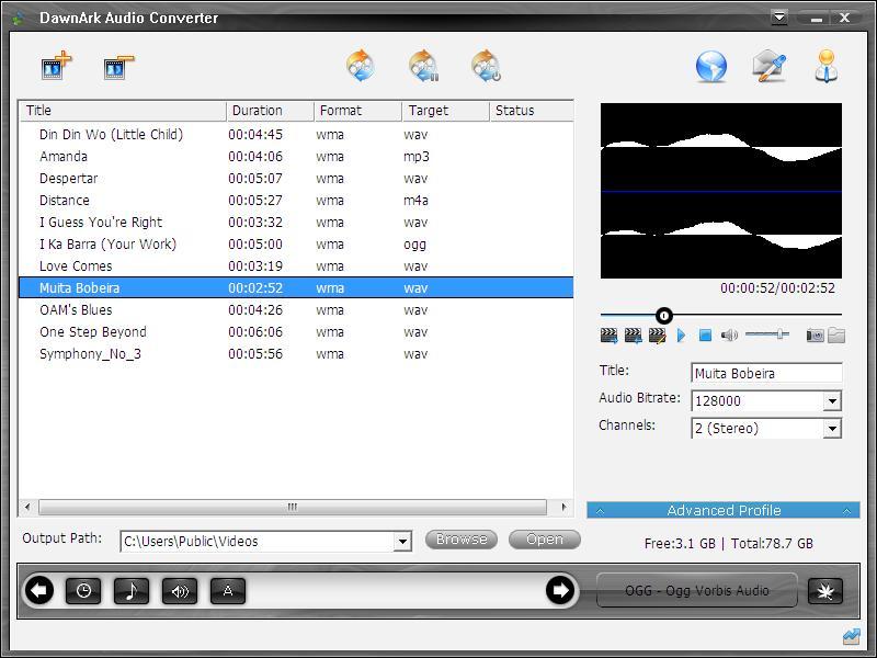 Click to view DawnArk Audio Converter 1.5.15.0216 screenshot