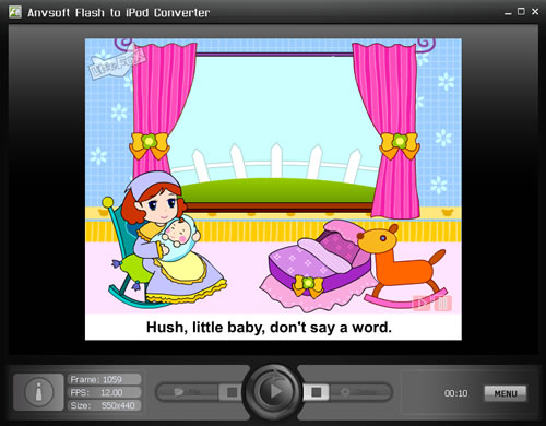 Click to view Flash to iPod Converter 2.12 screenshot