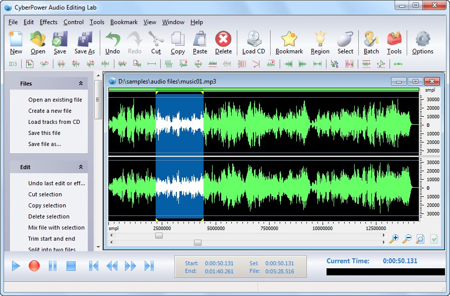 Click to view CyberPower Audio Editing Lab 15.9.5 screenshot