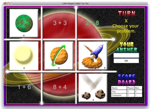 Click to view Little Hoppers Math Tac Toe 1.1 screenshot