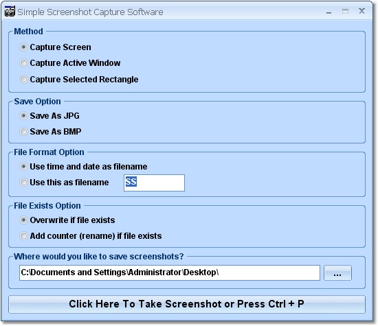 Click to view Simple Screenshot Capture Software 7.0 screenshot