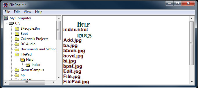 Click to view FilePad 1.2.0.1 screenshot