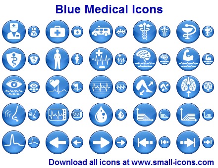 Click to view Blue Medical Icons 2013.1 screenshot