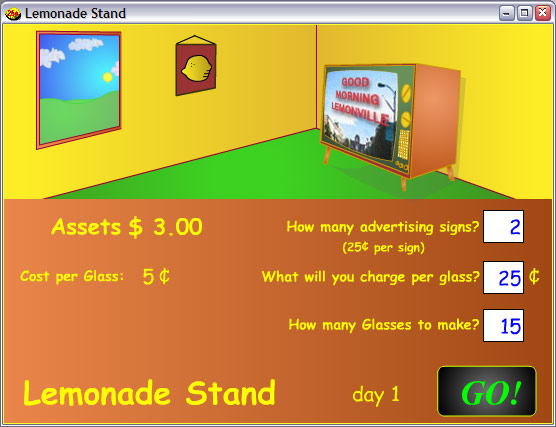Click to view Lemonade Stand 1.6b screenshot