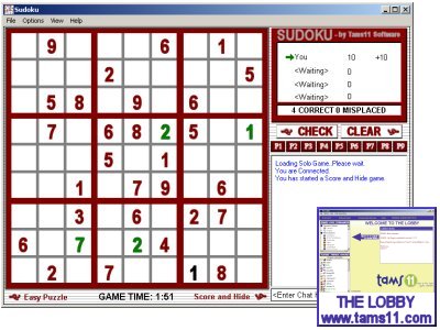 Click to view Tams11 Sudoku 1.0.2.2 screenshot