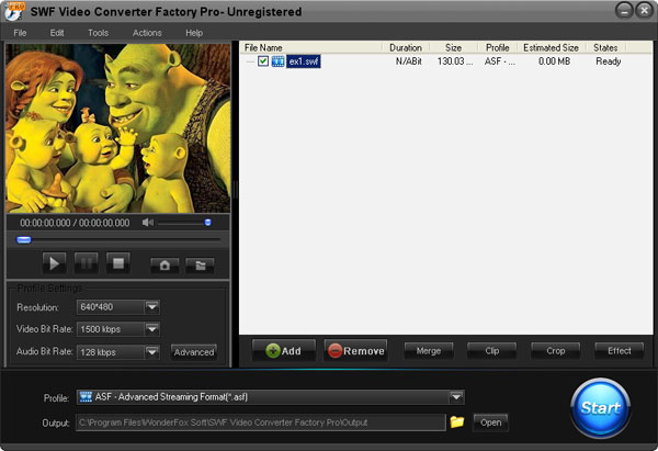 Click to view SWF Video Conerter Factory Pro 2.0 screenshot