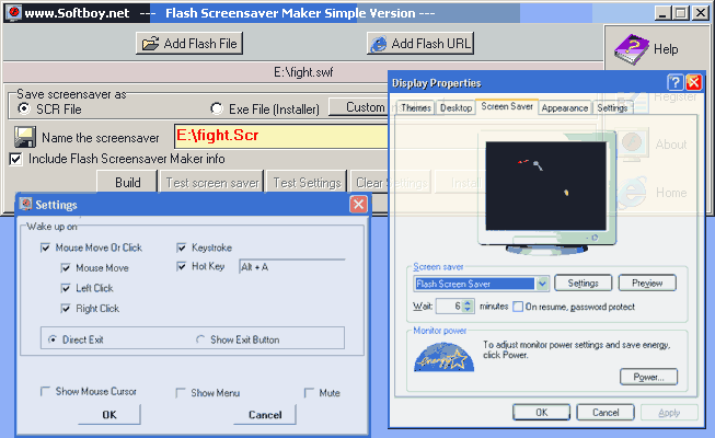 Click to view Flash Screensaver Maker Simple Version 6.1429 screenshot