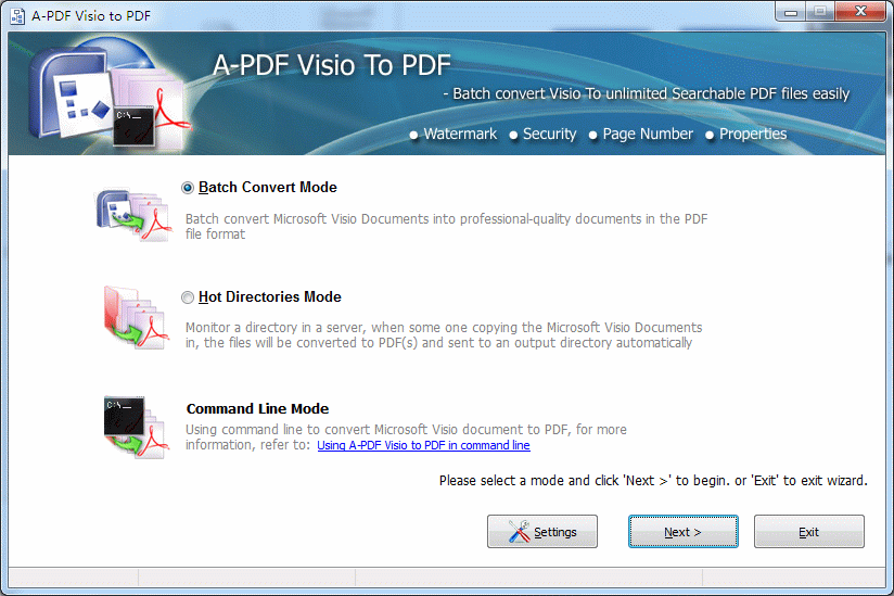 Click to view A-PDF Visio to PDF 5.2 screenshot