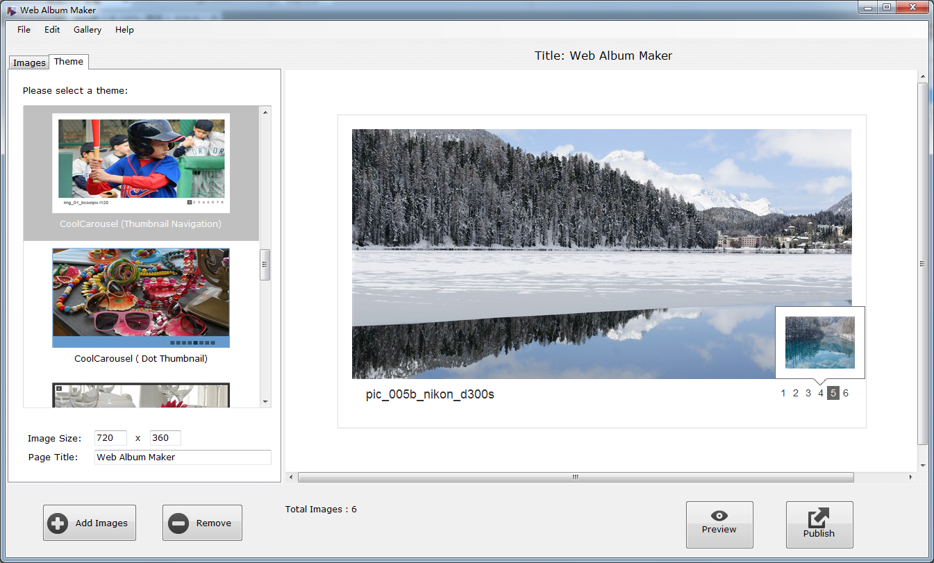 Click to view Web Album Maker 3.0.0 screenshot
