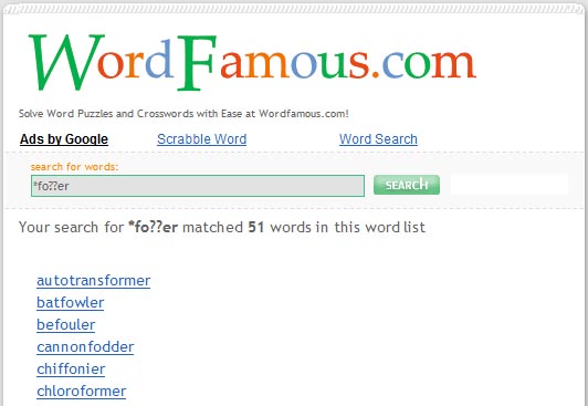 Click to view WordFamous.com 1.0 screenshot
