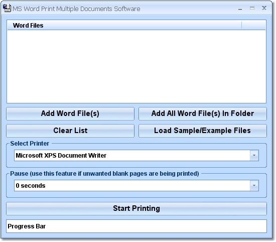 Click to view MS Word Print Multiple Documents Software 7.0 screenshot