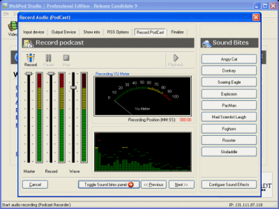 Click to view WebPod Studio Professional 1.34 screenshot