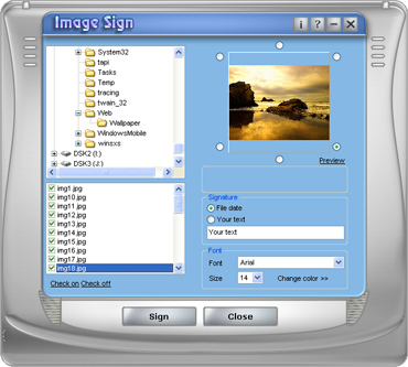 Click to view ImageSign 1.2 screenshot